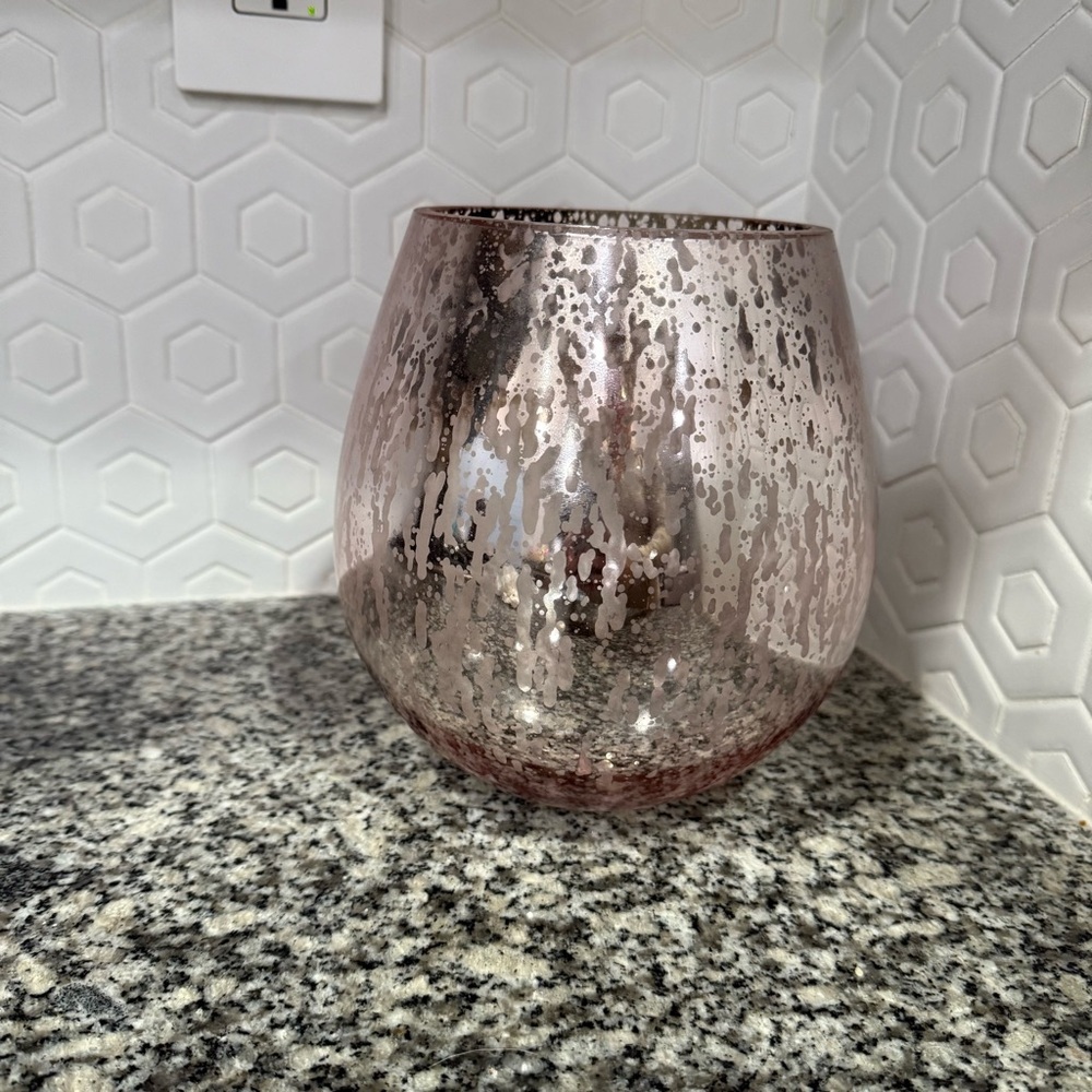 Boutique Light Mauve Pink Mercury Glass Vase Votive‎